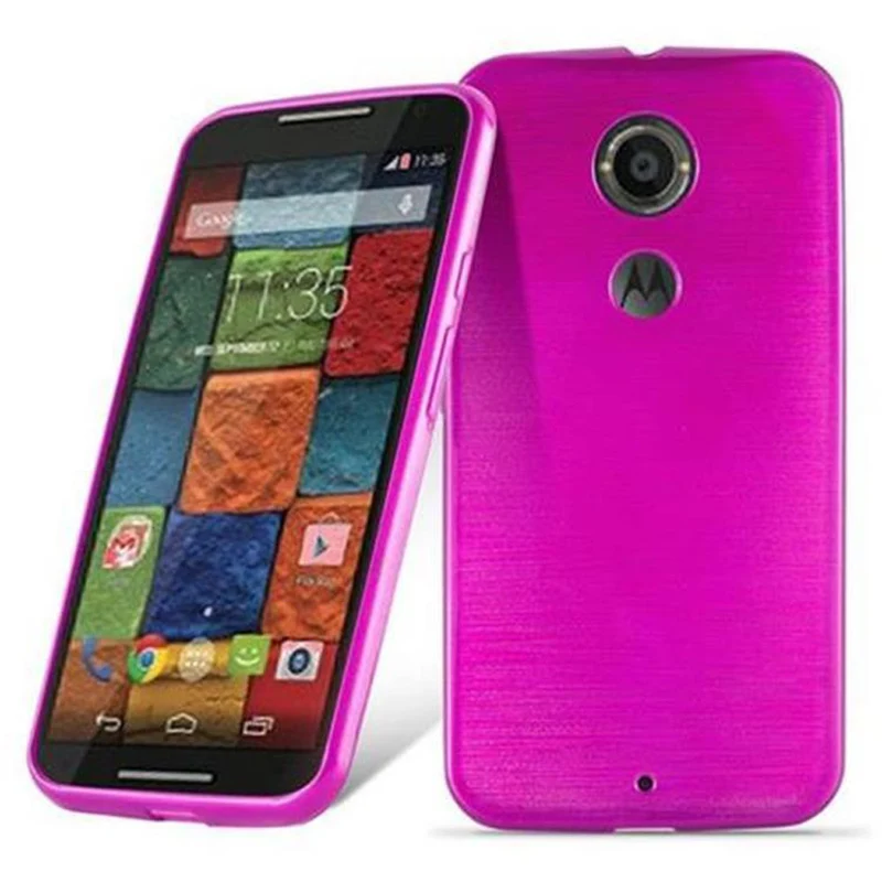 Cadorabo Hülle kompatibel mit Motorola MOTO X2 Schutzhülle aus flexiblem TPU Silikon im Brushed Design