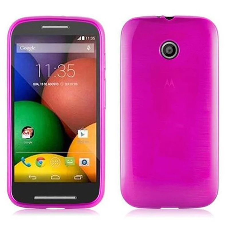 Cadorabo Hülle kompatibel mit Motorola MOTO E Schutzhülle aus flexiblem TPU Silikon im Brushed Design