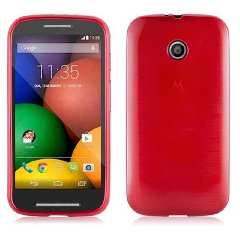 Cadorabo Hülle kompatibel mit Motorola MOTO E Schutzhülle aus flexiblem TPU Silikon im Brushed Design
