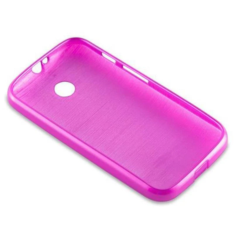 Cadorabo Hülle kompatibel mit Motorola MOTO E Schutzhülle aus flexiblem TPU Silikon im Brushed Design