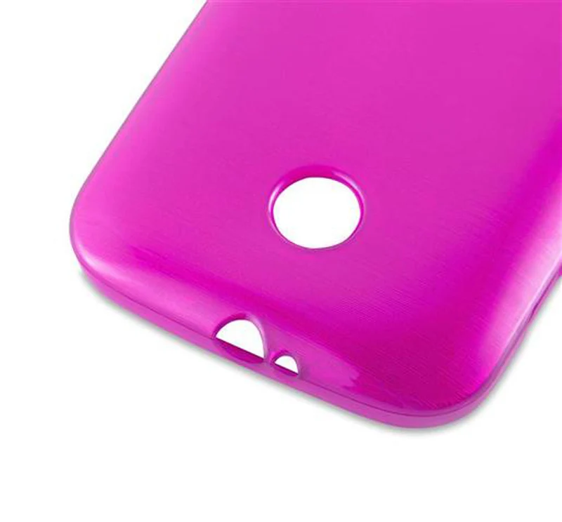 Cadorabo Hülle kompatibel mit Motorola MOTO E Schutzhülle aus flexiblem TPU Silikon im Brushed Design