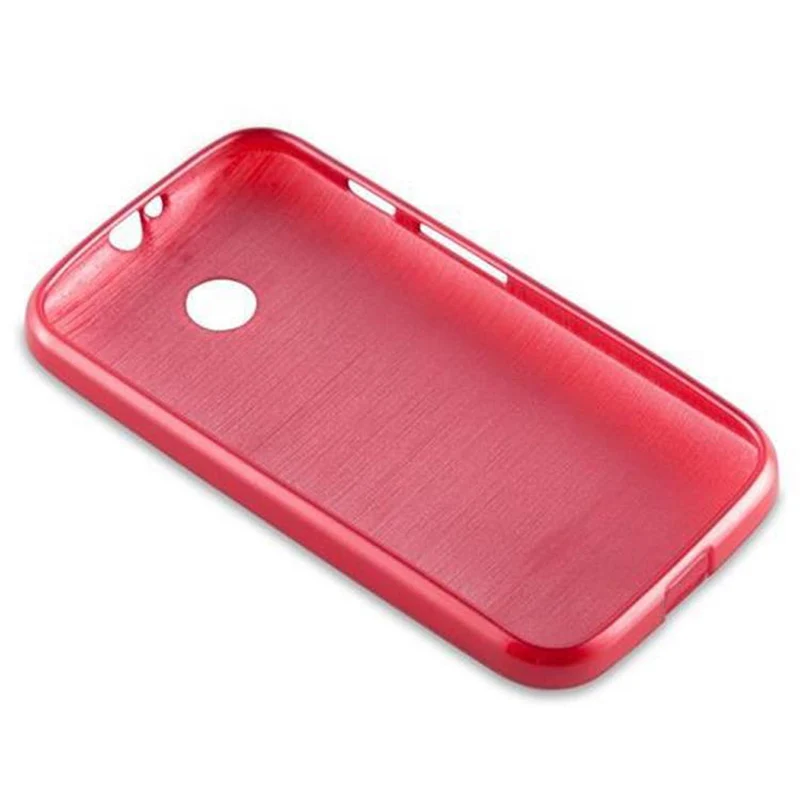 Cadorabo Hülle kompatibel mit Motorola MOTO E Schutzhülle aus flexiblem TPU Silikon im Brushed Design