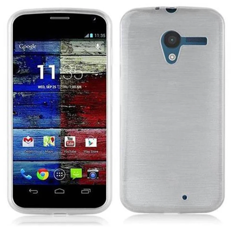 Cadorabo Hülle kompatibel mit Motorola MOTO X Schutzhülle aus flexiblem TPU Silikon im Brushed Design
