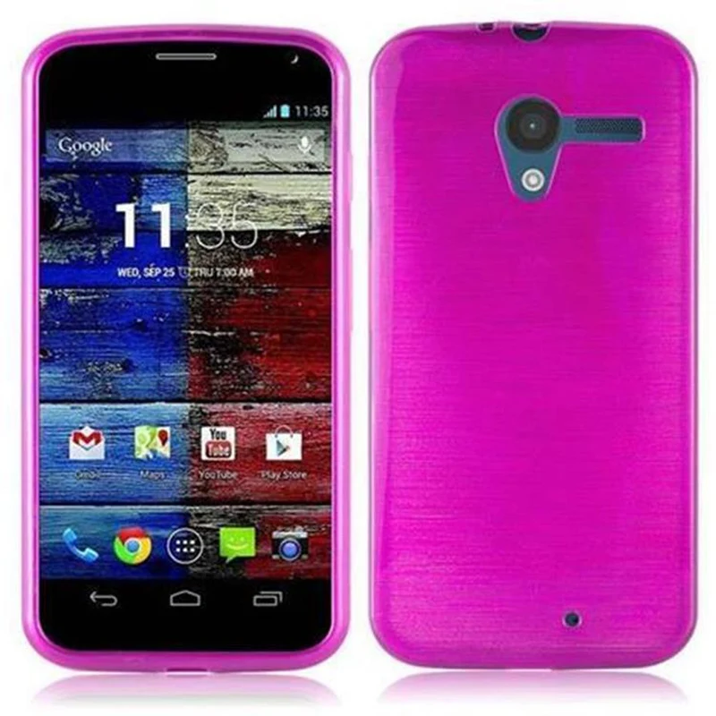 Cadorabo Hülle kompatibel mit Motorola MOTO X Schutzhülle aus flexiblem TPU Silikon im Brushed Design