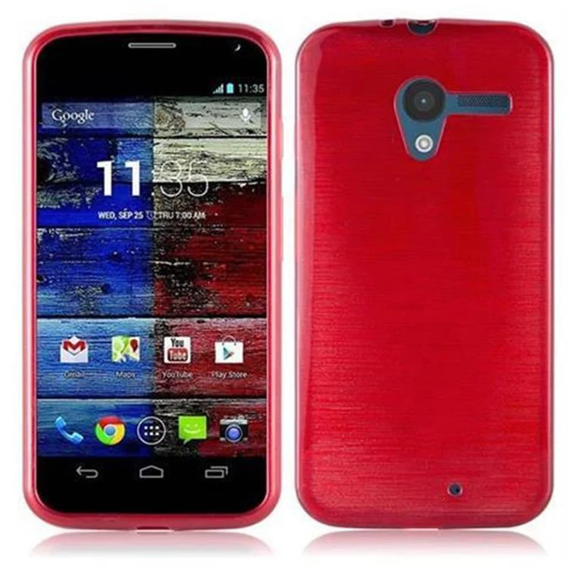Cadorabo Hülle kompatibel mit Motorola MOTO X Schutzhülle aus flexiblem TPU Silikon im Brushed Design