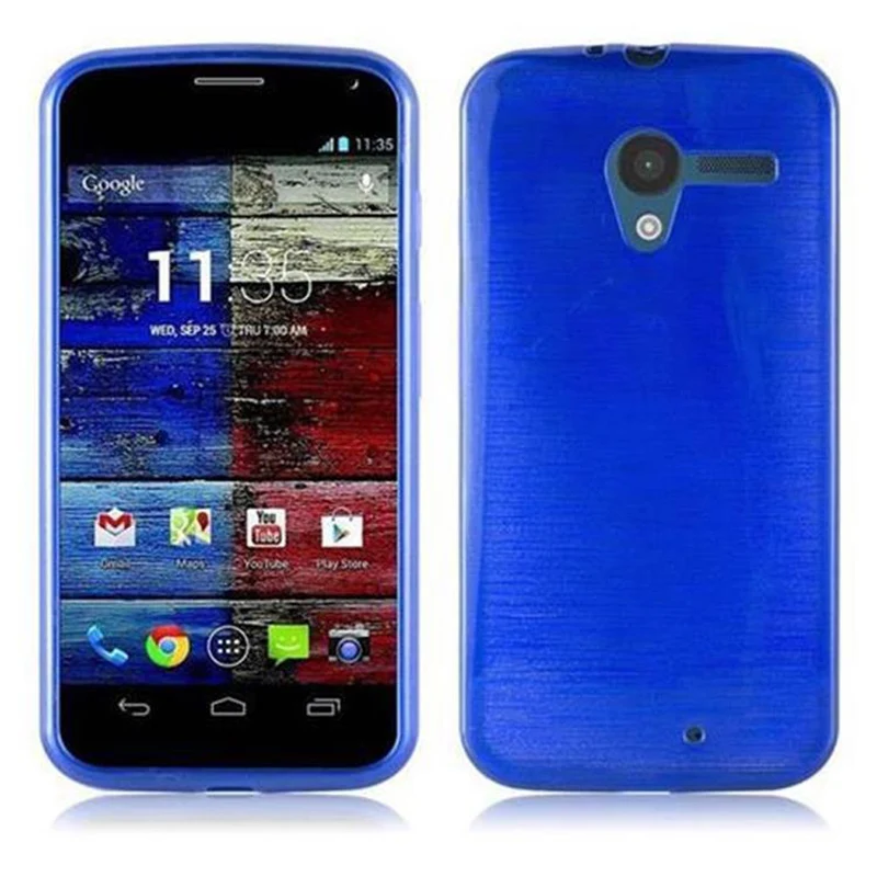 Cadorabo Hülle kompatibel mit Motorola MOTO X Schutzhülle aus flexiblem TPU Silikon im Brushed Design