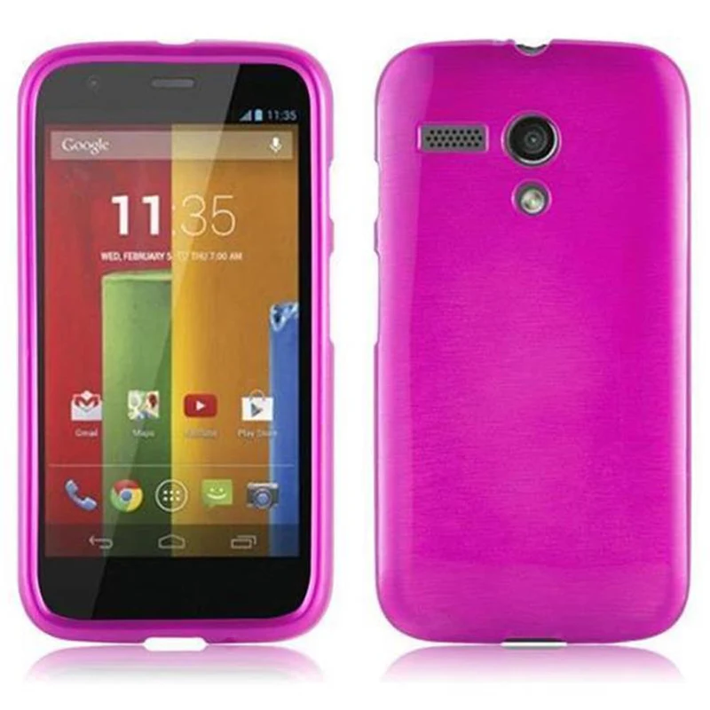 Cadorabo Hülle kompatibel mit Motorola MOTO G Schutzhülle aus flexiblem TPU Silikon im Brushed Design