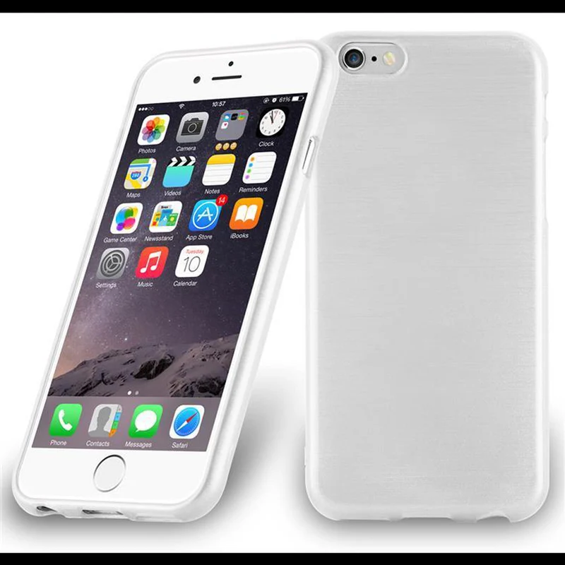 Cadorabo Hülle kompatibel mit Apple iPhone 6 PLUS / 6S PLUS Schutzhülle aus flexiblem TPU Silikon im Brushed Design