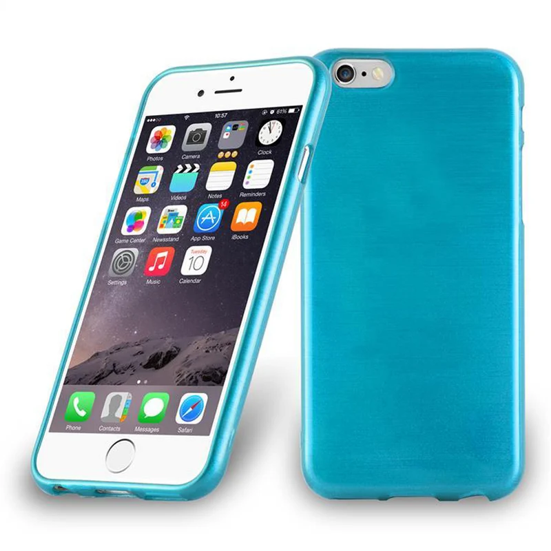 Cadorabo Hülle kompatibel mit Apple iPhone 6 PLUS / 6S PLUS Schutzhülle aus flexiblem TPU Silikon im Brushed Design
