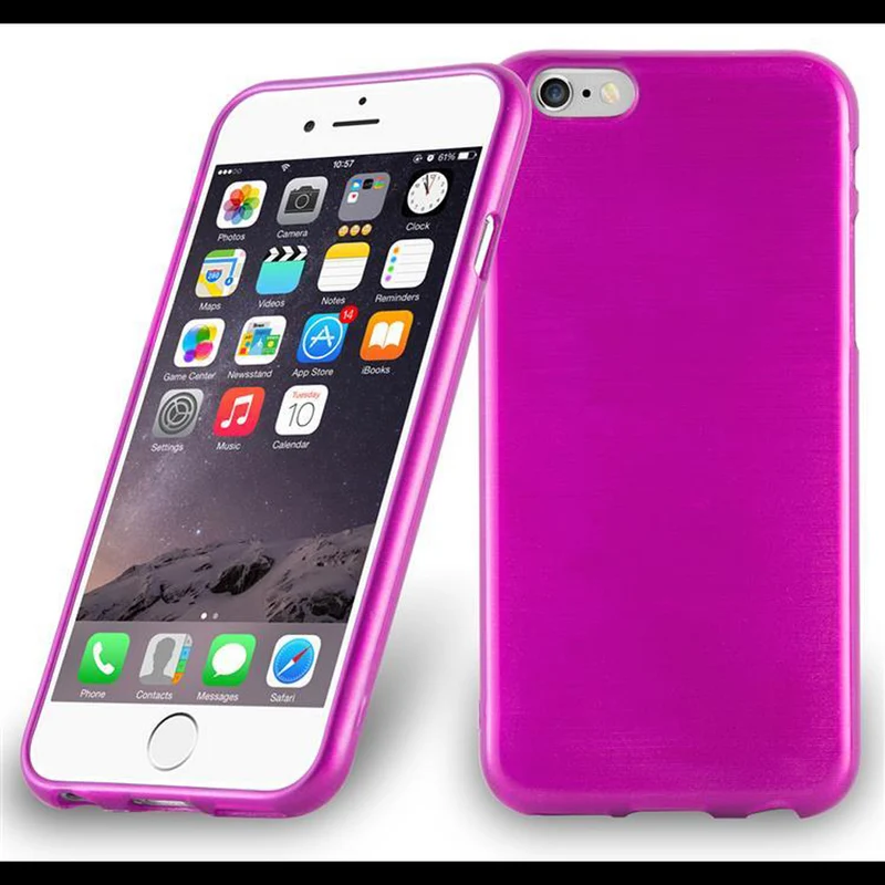 Cadorabo Hülle kompatibel mit Apple iPhone 6 PLUS / 6S PLUS Schutzhülle aus flexiblem TPU Silikon im Brushed Design