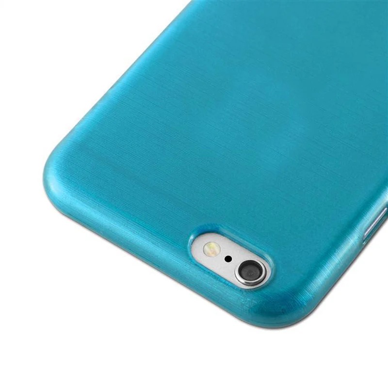 Cadorabo Hülle kompatibel mit Apple iPhone 6 PLUS / 6S PLUS Schutzhülle aus flexiblem TPU Silikon im Brushed Design