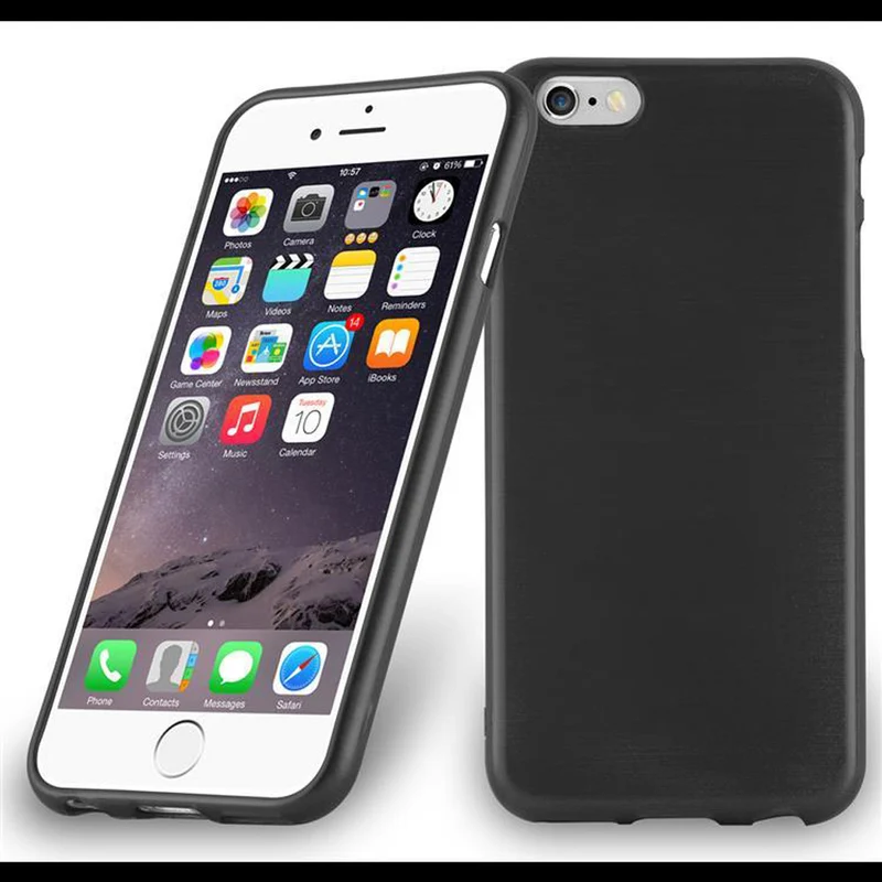 Cadorabo Hülle kompatibel mit Apple iPhone 6 / 6S Schutzhülle aus flexiblem TPU Silikon im Brushed Design