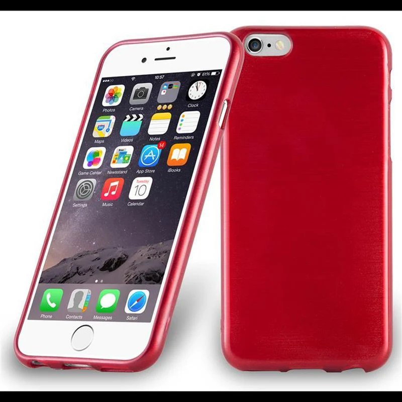 Cadorabo Hülle kompatibel mit Apple iPhone 6 / 6S Schutzhülle aus flexiblem TPU Silikon im Brushed Design