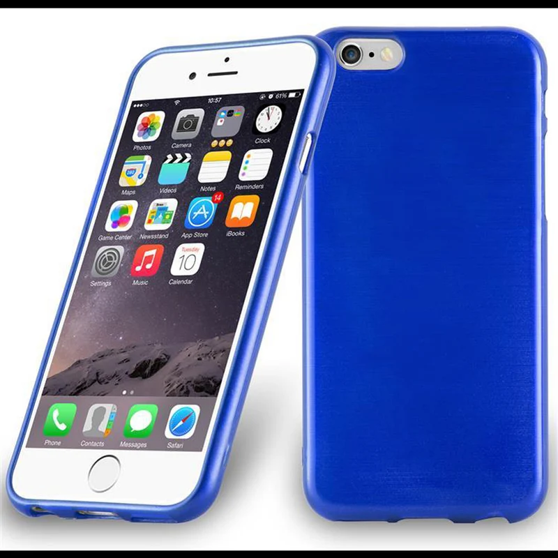 Cadorabo Hülle kompatibel mit Apple iPhone 6 / 6S Schutzhülle aus flexiblem TPU Silikon im Brushed Design