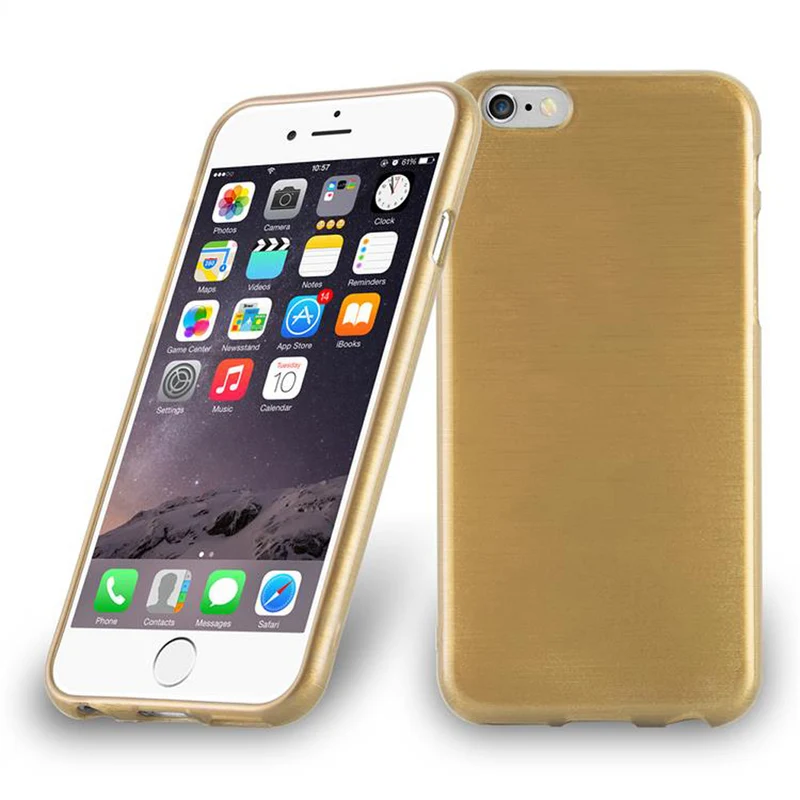 Cadorabo Hülle kompatibel mit Apple iPhone 6 / 6S Schutzhülle aus flexiblem TPU Silikon im Brushed Design