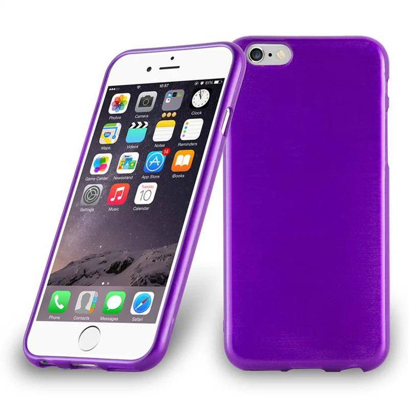 Cadorabo Hülle kompatibel mit Apple iPhone 6 / 6S Schutzhülle aus flexiblem TPU Silikon im Brushed Design