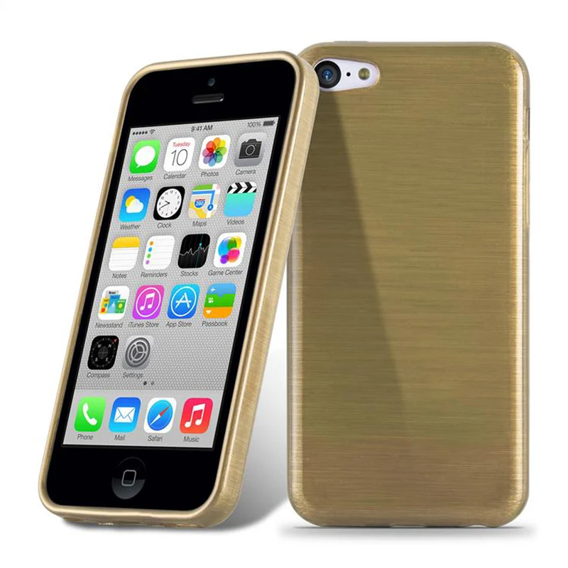 Cadorabo Hülle kompatibel mit Apple iPhone 5C Schutzhülle aus flexiblem TPU Silikon im Brushed Design