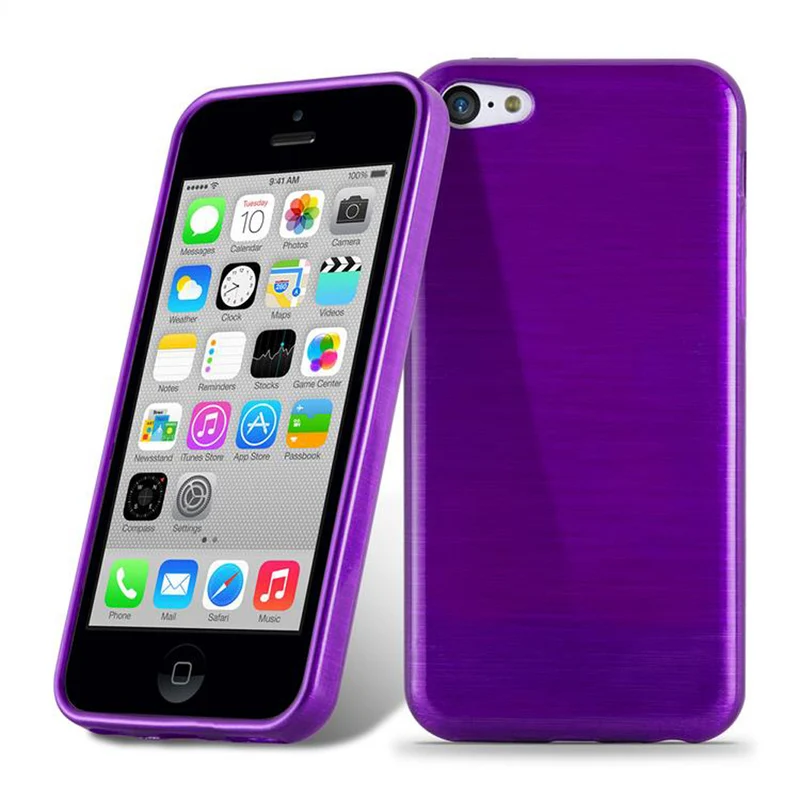 Cadorabo Hülle kompatibel mit Apple iPhone 5C Schutzhülle aus flexiblem TPU Silikon im Brushed Design