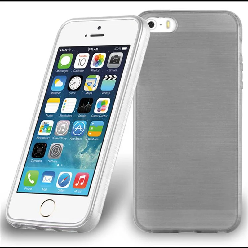 Cadorabo Hülle kompatibel mit Apple iPhone 5 / 5S / SE 2016 Schutzhülle aus flexiblem TPU Silikon im Brushed Design