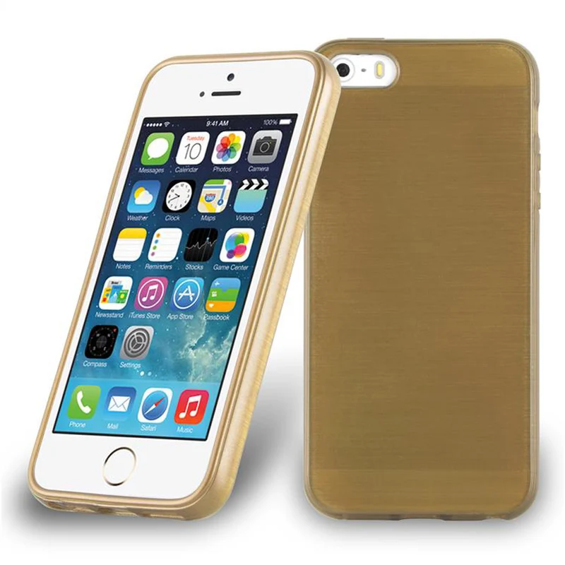 Cadorabo Hülle kompatibel mit Apple iPhone 5 / 5S / SE 2016 Schutzhülle aus flexiblem TPU Silikon im Brushed Design
