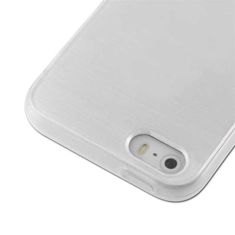 Cadorabo Hülle kompatibel mit Apple iPhone 5 / 5S / SE 2016 Schutzhülle aus flexiblem TPU Silikon im Brushed Design