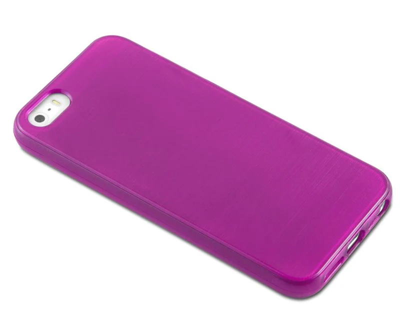 Cadorabo Hülle kompatibel mit Apple iPhone 5 / 5S / SE 2016 Schutzhülle aus flexiblem TPU Silikon im Brushed Design