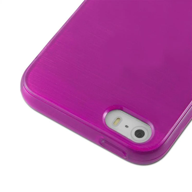 Cadorabo Hülle kompatibel mit Apple iPhone 5 / 5S / SE 2016 Schutzhülle aus flexiblem TPU Silikon im Brushed Design