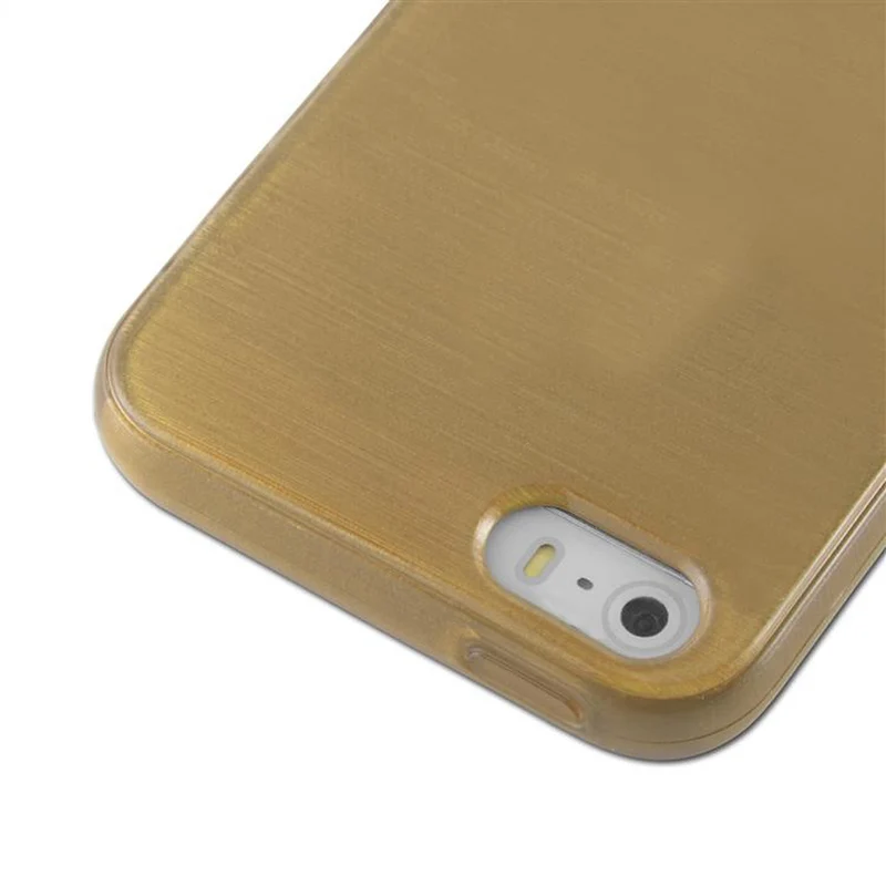 Cadorabo Hülle kompatibel mit Apple iPhone 5 / 5S / SE 2016 Schutzhülle aus flexiblem TPU Silikon im Brushed Design