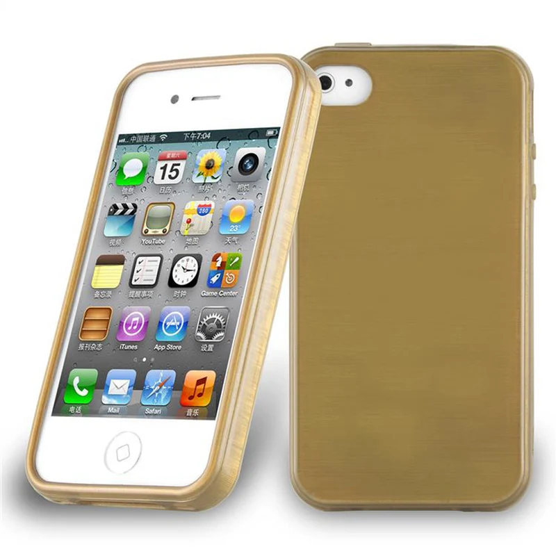 Cadorabo Hülle kompatibel mit Apple iPhone 4 / 4S Schutzhülle aus flexiblem TPU Silikon im Brushed Design