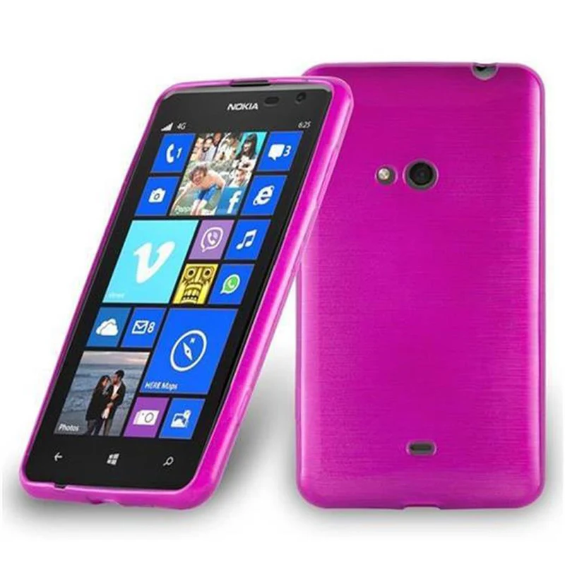 Cadorabo Hülle kompatibel mit Nokia Lumia 625 Schutzhülle aus flexiblem TPU Silikon im Brushed Design