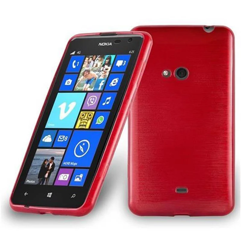 Cadorabo Hülle kompatibel mit Nokia Lumia 625 Schutzhülle aus flexiblem TPU Silikon im Brushed Design