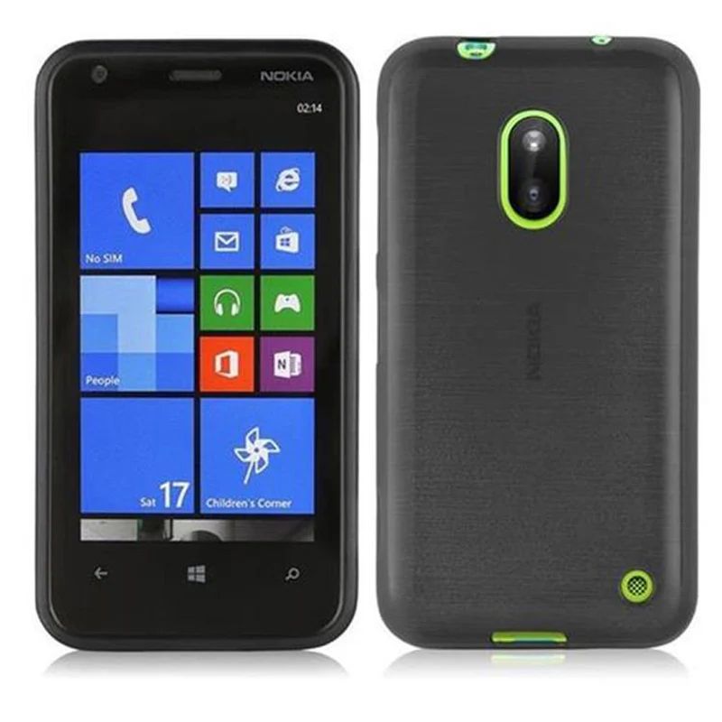 Cadorabo Hülle kompatibel mit Nokia Lumia 620 Schutzhülle aus flexiblem TPU Silikon im Brushed Design