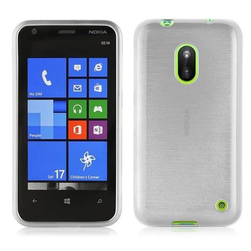 Cadorabo Hülle kompatibel mit Nokia Lumia 620 Schutzhülle aus flexiblem TPU Silikon im Brushed Design