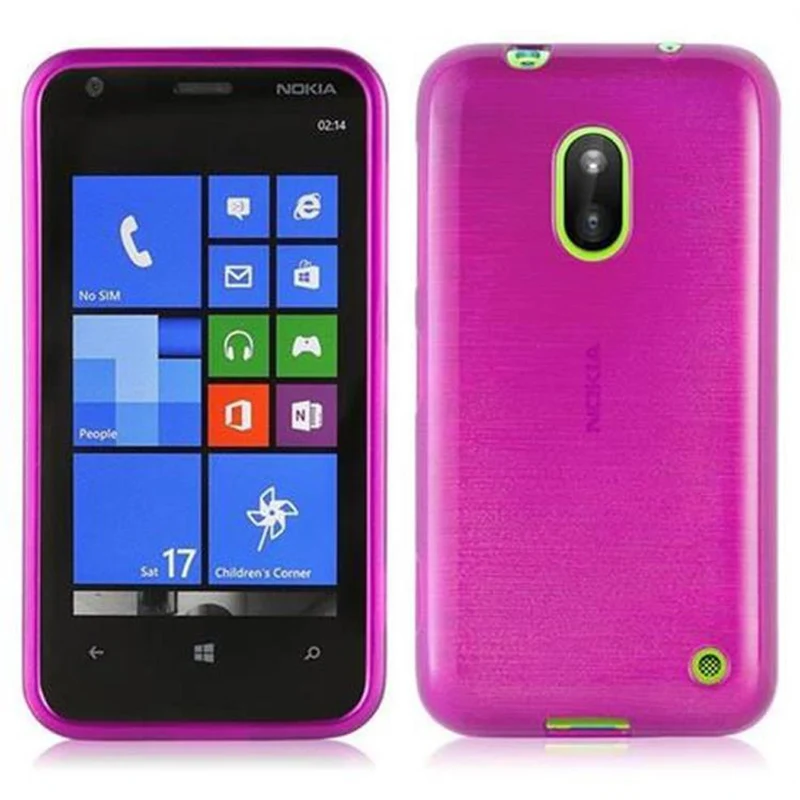 Cadorabo Hülle kompatibel mit Nokia Lumia 620 Schutzhülle aus flexiblem TPU Silikon im Brushed Design