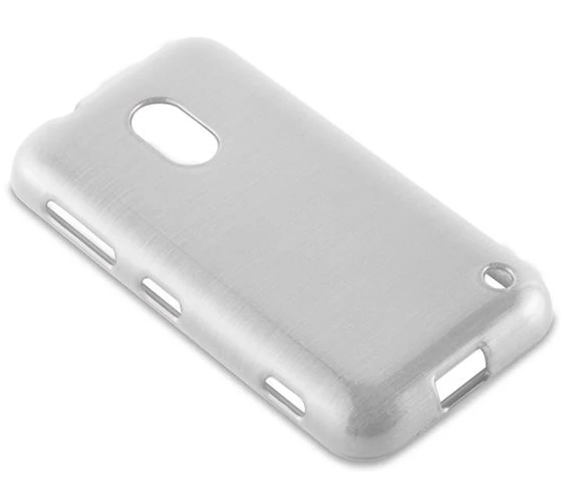 Cadorabo Hülle kompatibel mit Nokia Lumia 620 Schutzhülle aus flexiblem TPU Silikon im Brushed Design