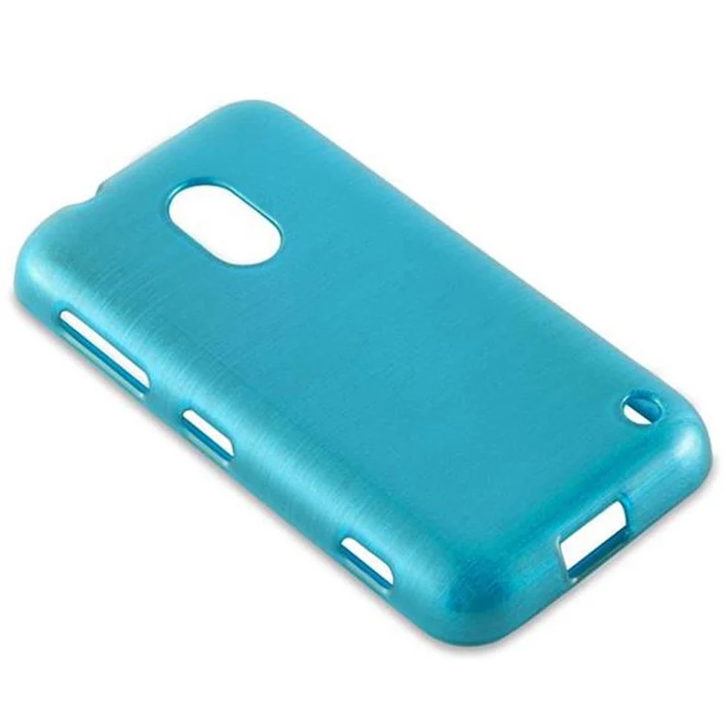 Cadorabo Hülle kompatibel mit Nokia Lumia 620 Schutzhülle aus flexiblem TPU Silikon im Brushed Design