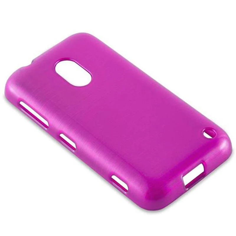Cadorabo Hülle kompatibel mit Nokia Lumia 620 Schutzhülle aus flexiblem TPU Silikon im Brushed Design