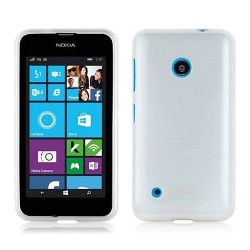 Cadorabo Hülle kompatibel mit Nokia Lumia 530 Schutzhülle aus flexiblem TPU Silikon im Brushed Design