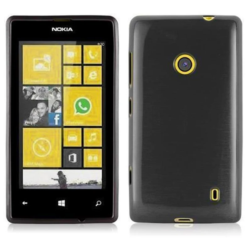 Cadorabo Hülle kompatibel mit Nokia Lumia 525 Schutzhülle aus flexiblem TPU Silikon im Brushed Design