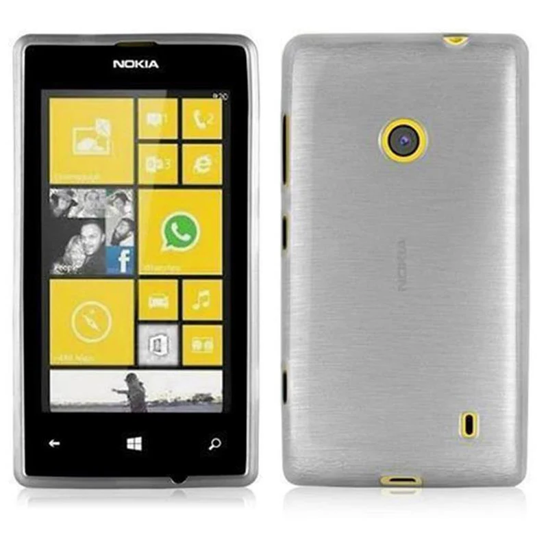 Cadorabo Hülle kompatibel mit Nokia Lumia 525 Schutzhülle aus flexiblem TPU Silikon im Brushed Design