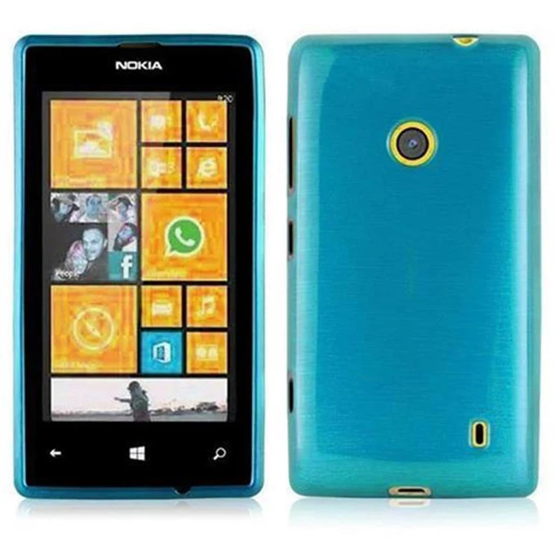 Cadorabo Hülle kompatibel mit Nokia Lumia 525 Schutzhülle aus flexiblem TPU Silikon im Brushed Design