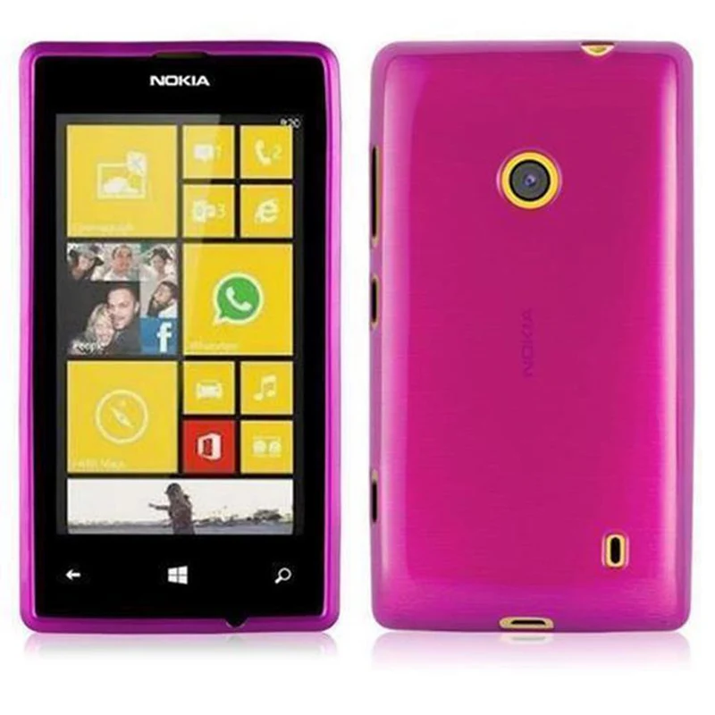Cadorabo Hülle kompatibel mit Nokia Lumia 525 Schutzhülle aus flexiblem TPU Silikon im Brushed Design
