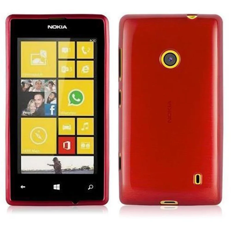 Cadorabo Hülle kompatibel mit Nokia Lumia 525 Schutzhülle aus flexiblem TPU Silikon im Brushed Design