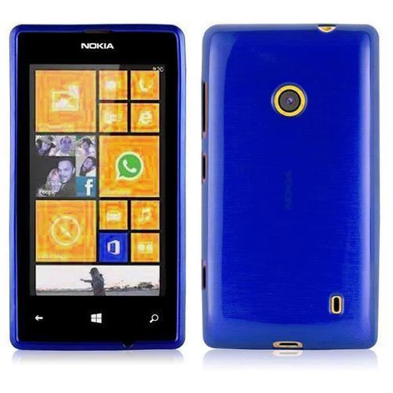 Cadorabo Hülle kompatibel mit Nokia Lumia 525 Schutzhülle aus flexiblem TPU Silikon im Brushed Design