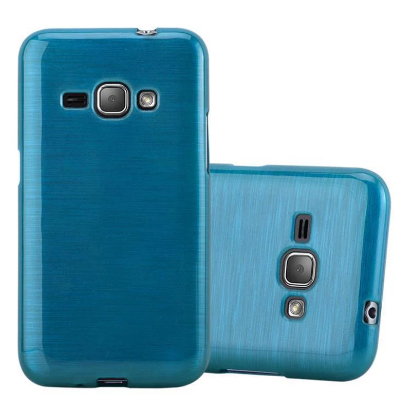 Cadorabo Hülle kompatibel mit Samsung Galaxy J1 2016 Schutzhülle aus flexiblem TPU Silikon im Brushed Design