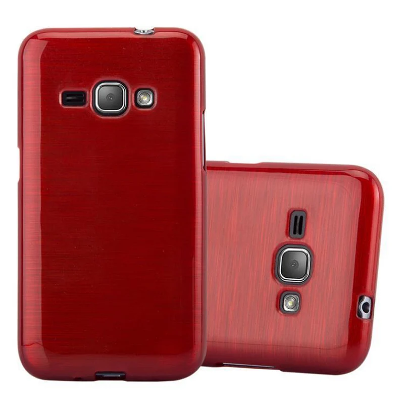 Cadorabo Hülle kompatibel mit Samsung Galaxy J1 2016 Schutzhülle aus flexiblem TPU Silikon im Brushed Design