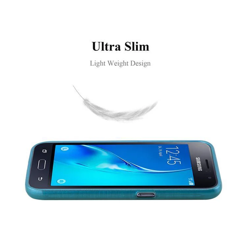 Cadorabo Hülle kompatibel mit Samsung Galaxy J1 2016 Schutzhülle aus flexiblem TPU Silikon im Brushed Design