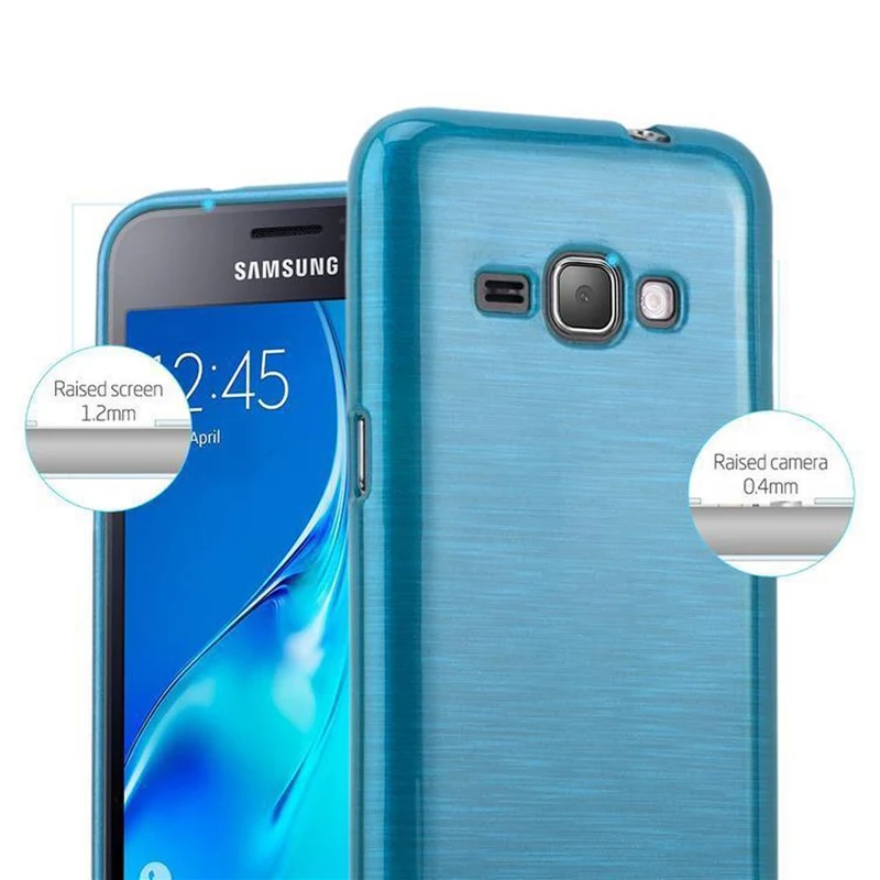 Cadorabo Hülle kompatibel mit Samsung Galaxy J1 2016 Schutzhülle aus flexiblem TPU Silikon im Brushed Design