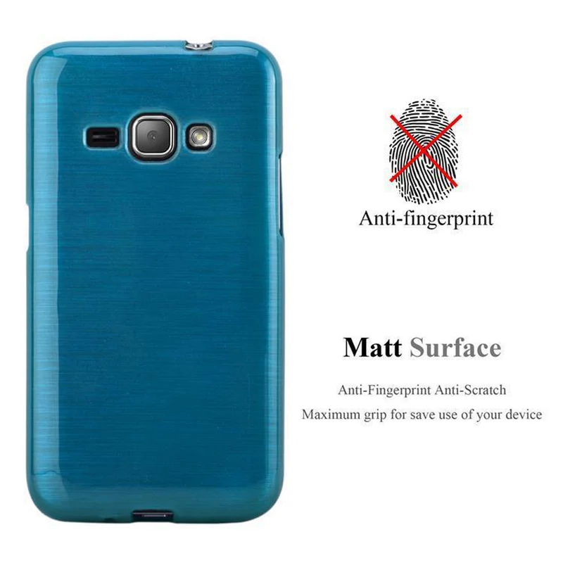 Cadorabo Hülle kompatibel mit Samsung Galaxy J1 2016 Schutzhülle aus flexiblem TPU Silikon im Brushed Design