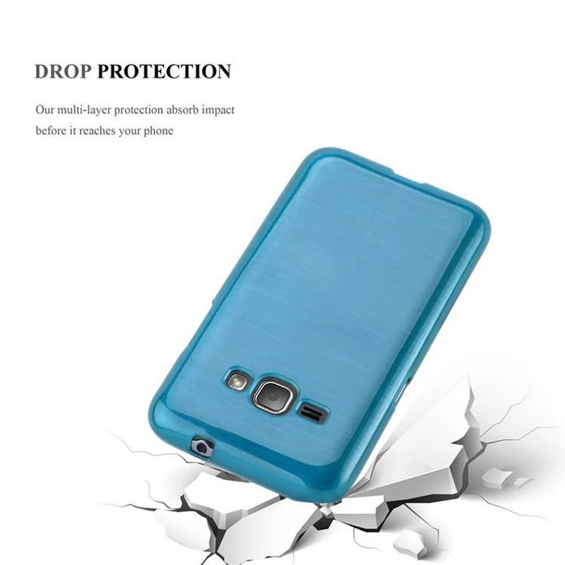 Cadorabo Hülle kompatibel mit Samsung Galaxy J1 2016 Schutzhülle aus flexiblem TPU Silikon im Brushed Design